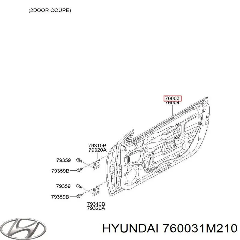 760031M210 Hyundai/Kia porta dianteira esquerda