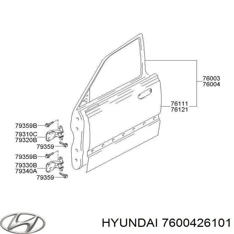 Купить 7600426101 Hyundai/Kia Дверь передняя правая