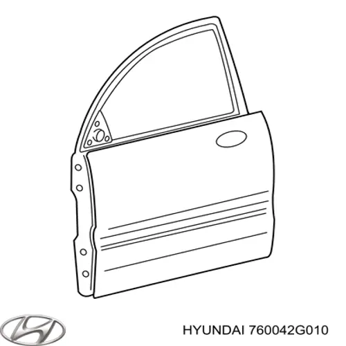760042G010 Hyundai/Kia porta dianteira direita