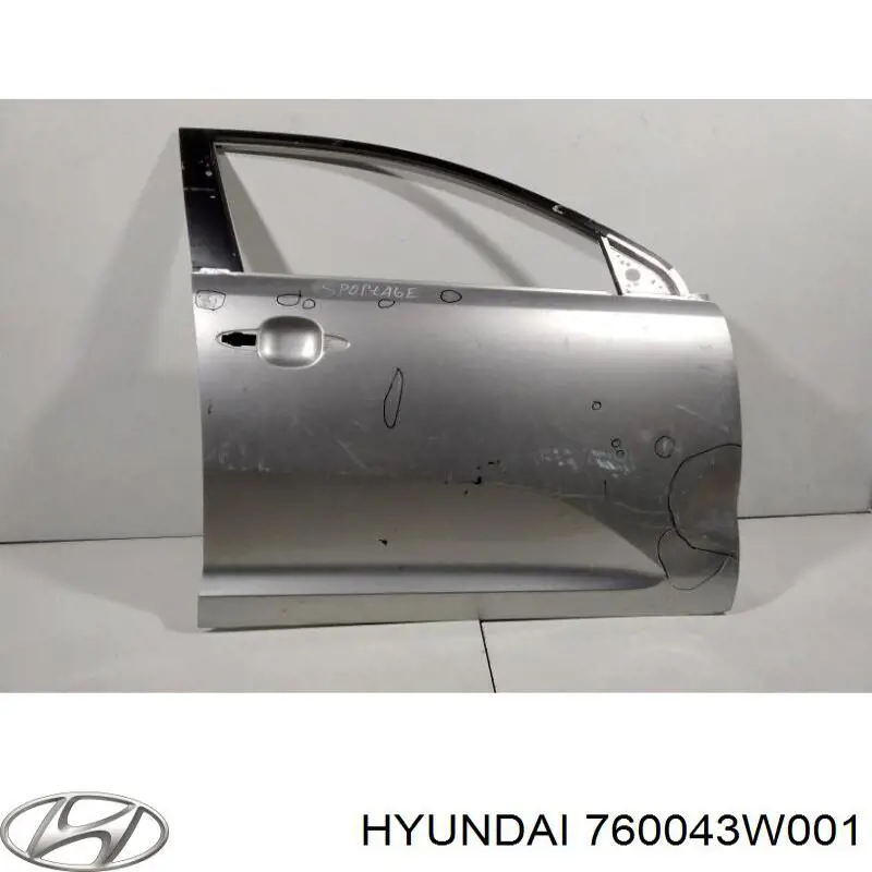 760043W001 Hyundai/Kia porta dianteira direita