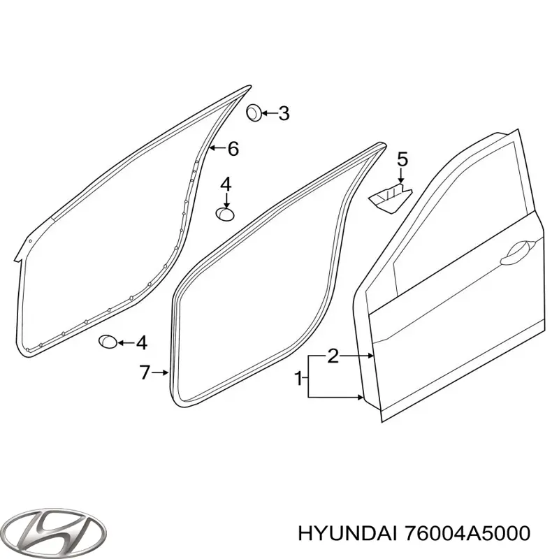 76004A5000 Hyundai/Kia Дверь передняя правая