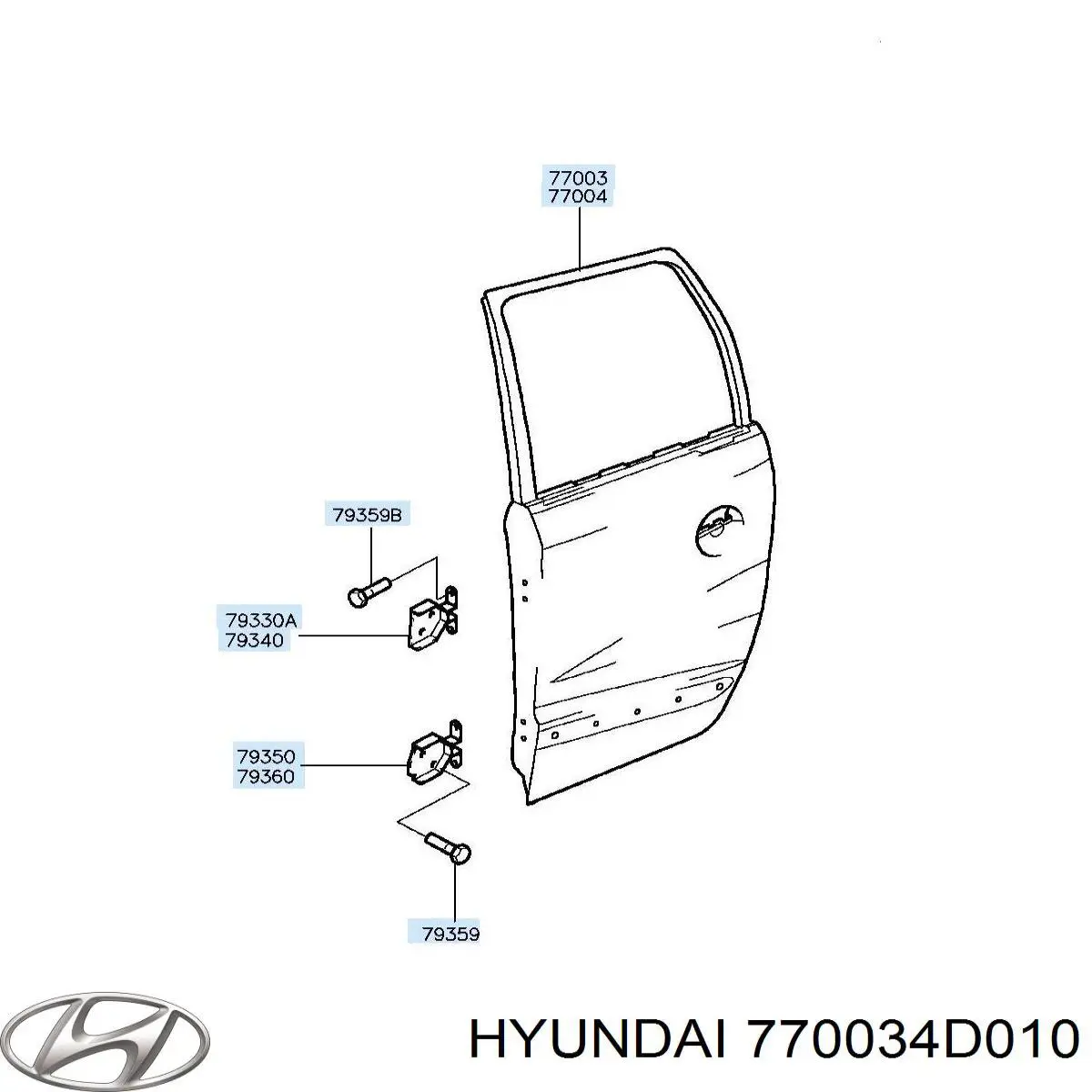 Купить 770034D010 Hyundai/Kia Дверь задняя