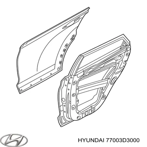77003D3000 Hyundai/Kia дверь задняя левая