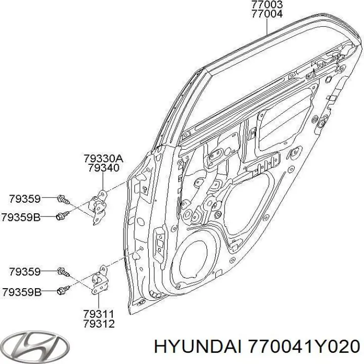 770041Y020 Hyundai/Kia дверь задняя правая