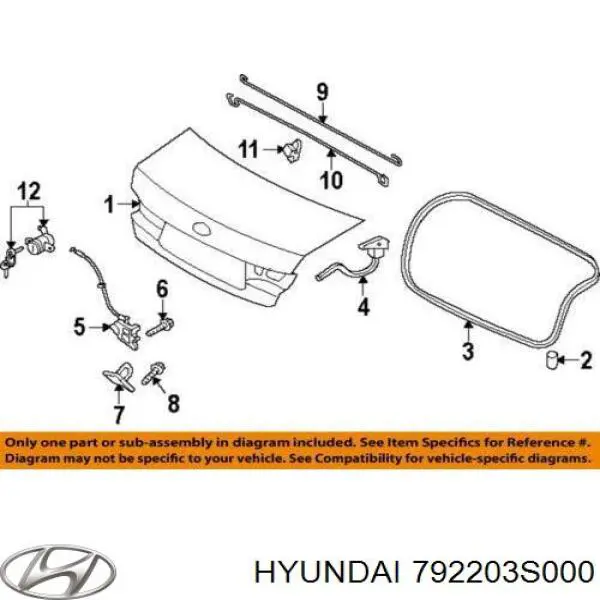 Петля крышки багажника 792203S000 Hyundai/Kia