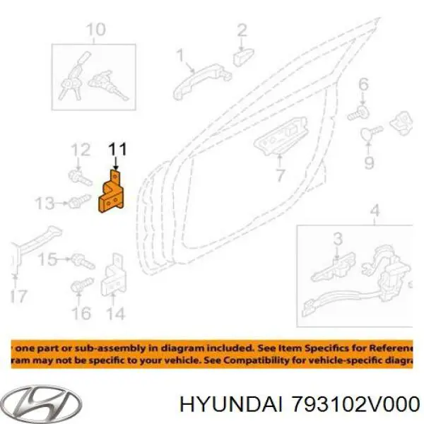 Gozno da porta dianteira esquerda para Hyundai KONA (OS)