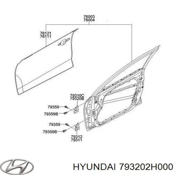 Купить 793202H000 Hyundai/Kia Петля задней правой двери