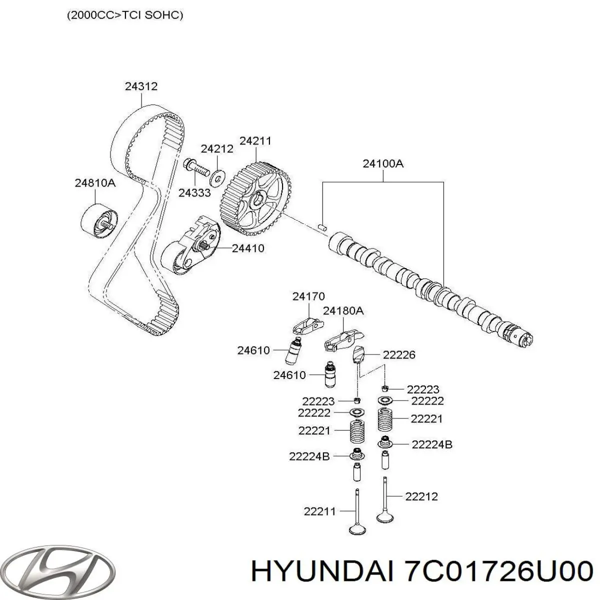 7C01726U00 Hyundai/Kia Árvore distribuidora de motor