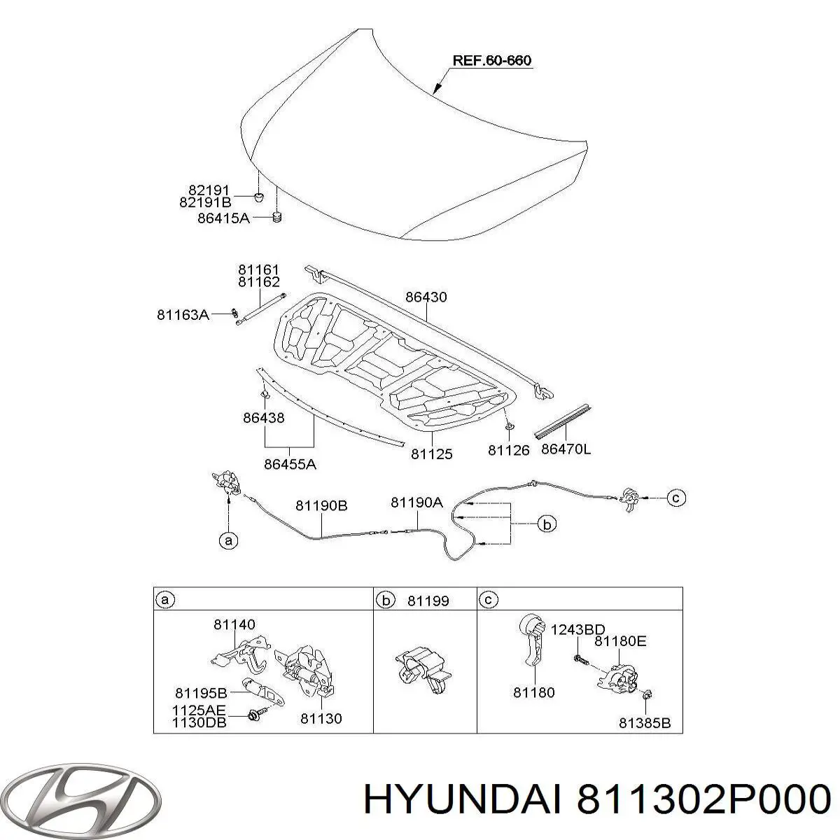 Замок капота Hyundai/Kia 811302P000 цена, от 24.07 USD