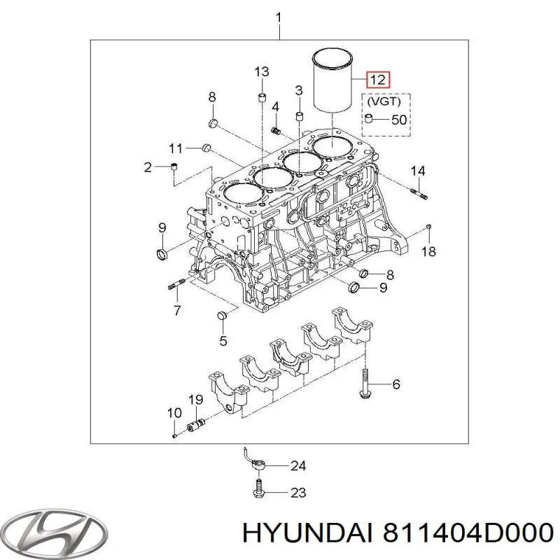 Купить 811404D000 Hyundai/Kia 