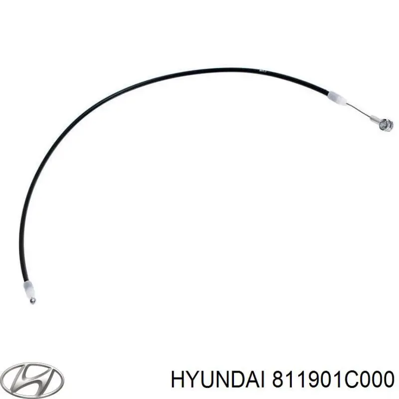 811901C000 Hyundai/Kia трос открывания капота задний