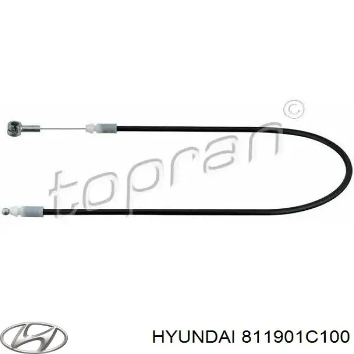 Трос открывания капота передний на Hyundai Getz 