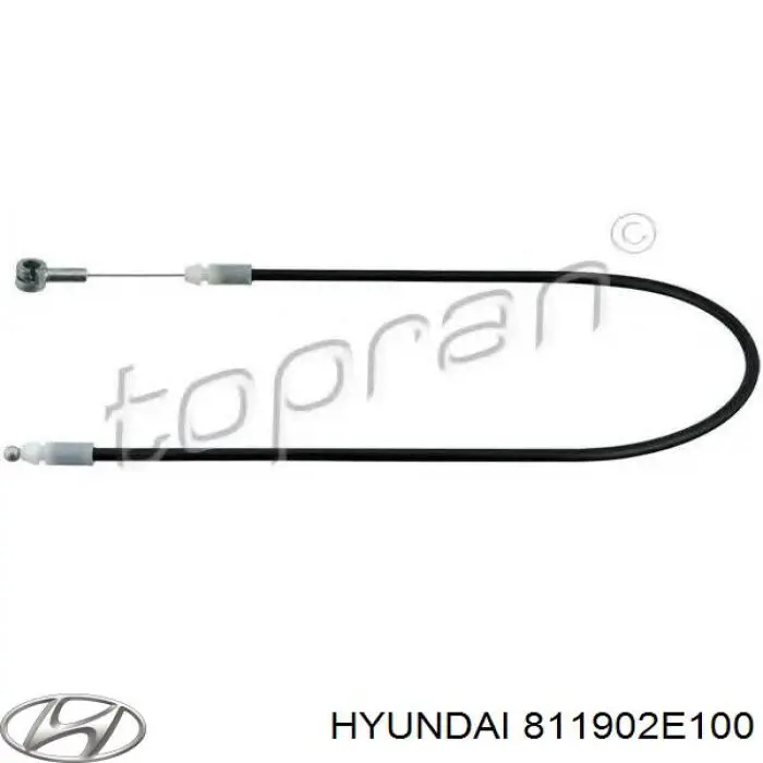 811902E100 Hyundai/Kia трос открывания капота передний