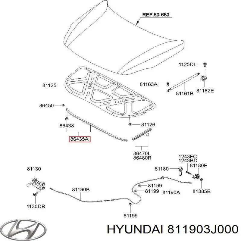 811903J000 Hyundai/Kia сравнить цены на Автопро