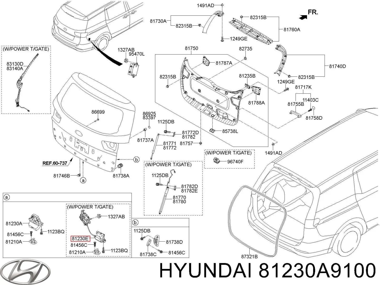 81230A9100 Hyundai/Kia Замок пятой двери