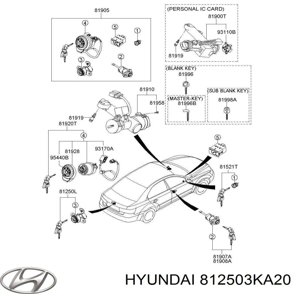 Замок зажигания Hyundai/Kia 812503KA20 цена, от 27.59 USD