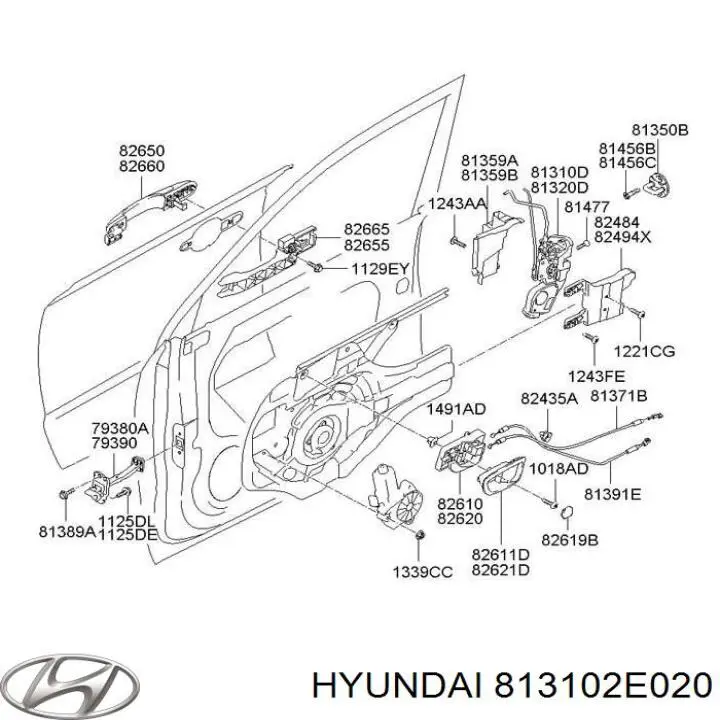 Купить 813102E020 Hyundai/Kia Замок водительской двери