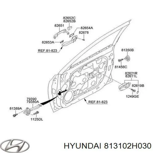 813102H030 Hyundai/Kia замок двери передней левой