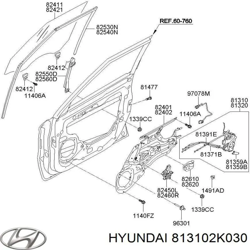Запор кабины Hyundai/Kia 813102K030 цена, от 114.35 USD