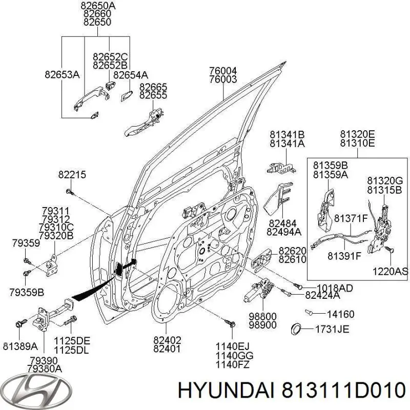 Запор кабины Hyundai/Kia 813111D010 цена, от 114.00 USD