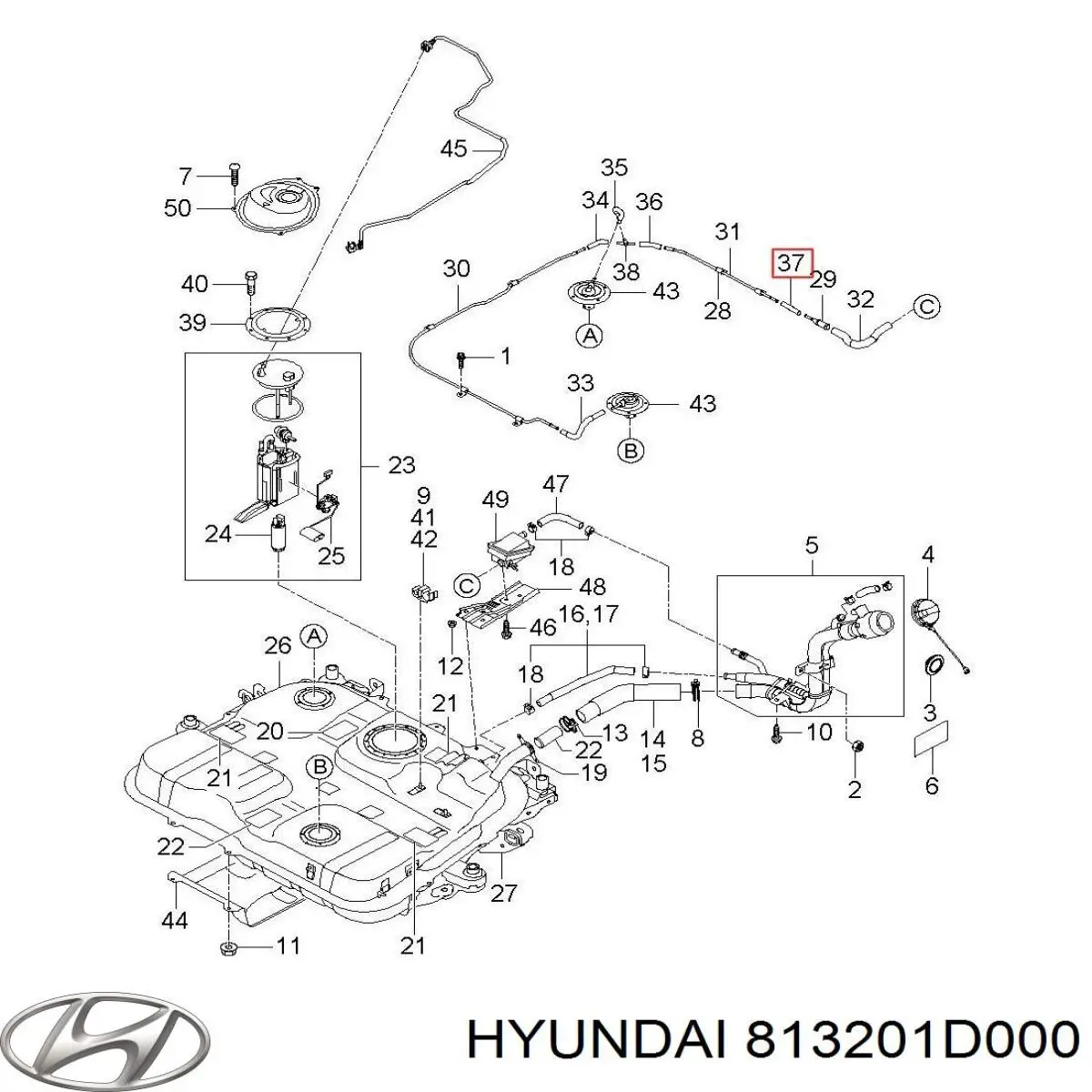 813201D000 Hyundai/Kia Внутренний дверной замок