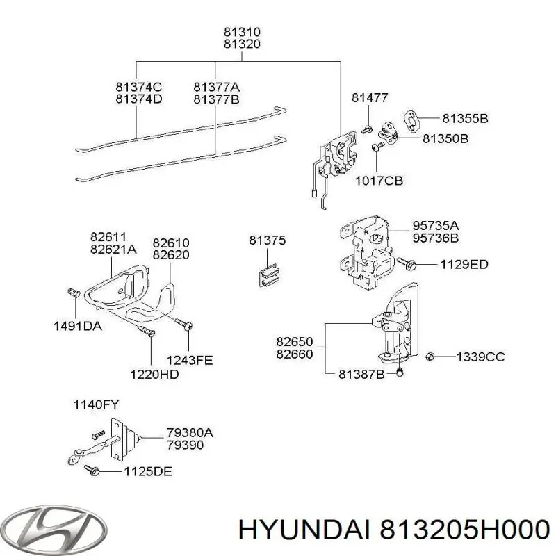 Замок двери передней правой на Hyundai HD LIGHT 