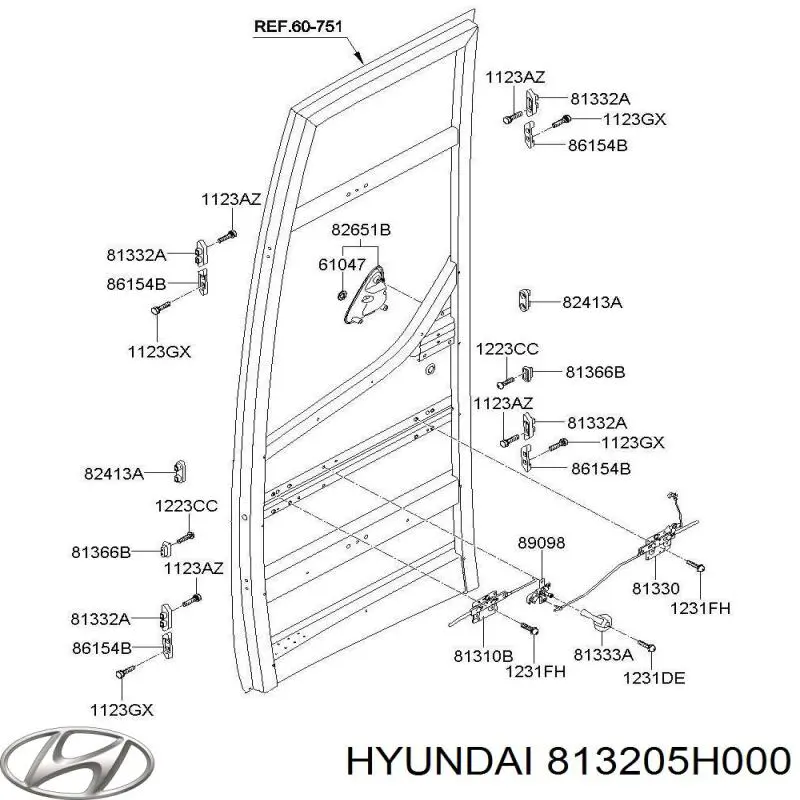 813205H000 Hyundai/Kia Внутренний дверной замок