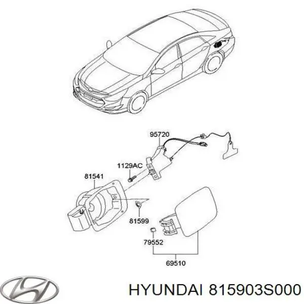 Замок открывания лючка бензобака Hyundai/Kia 815903S000