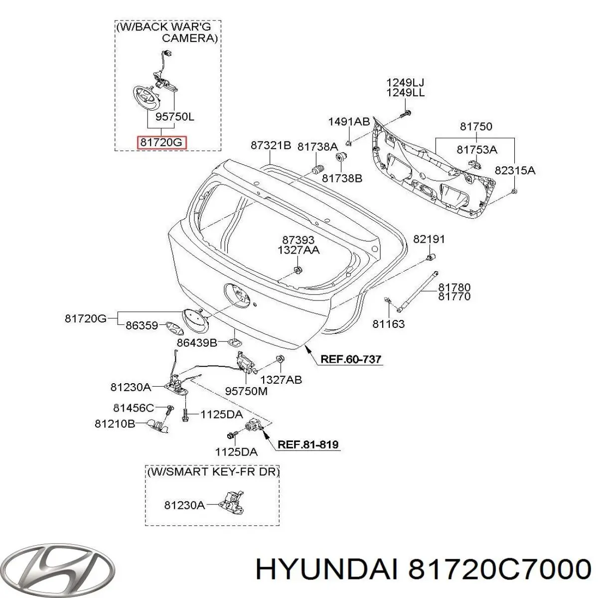 81720C7000 Hyundai/Kia Кнопка привода замка крышки багажника (двери 3/5-й (ляды)