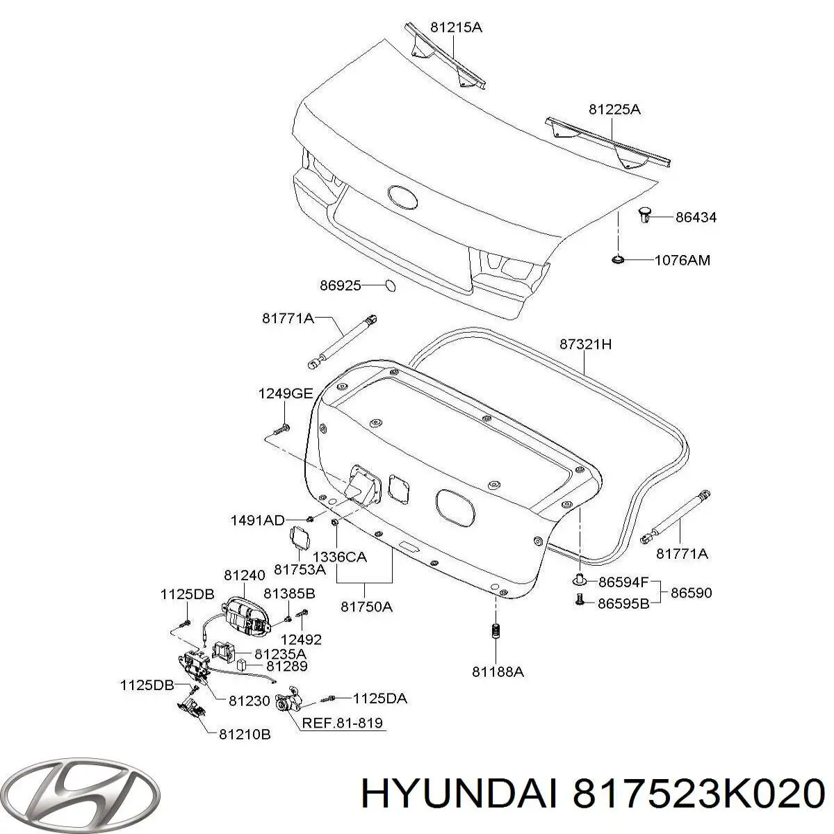 817523K020 Hyundai/Kia Обшивка-облицовка багажника