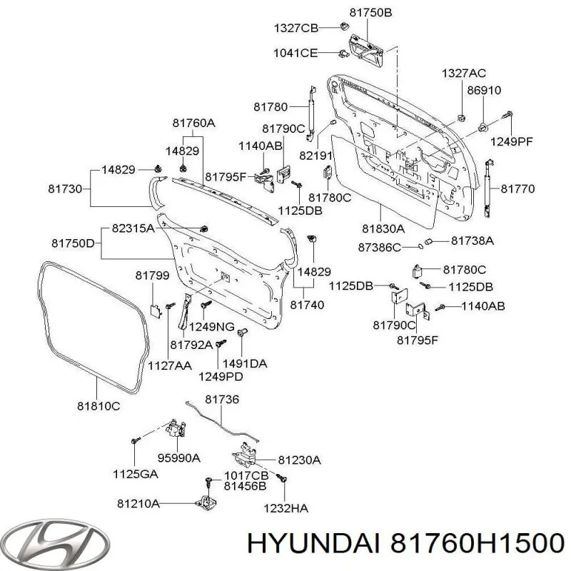 Амортизатор задней двери Hyundai/Kia 81760H1500 цена, от 31.90 USD