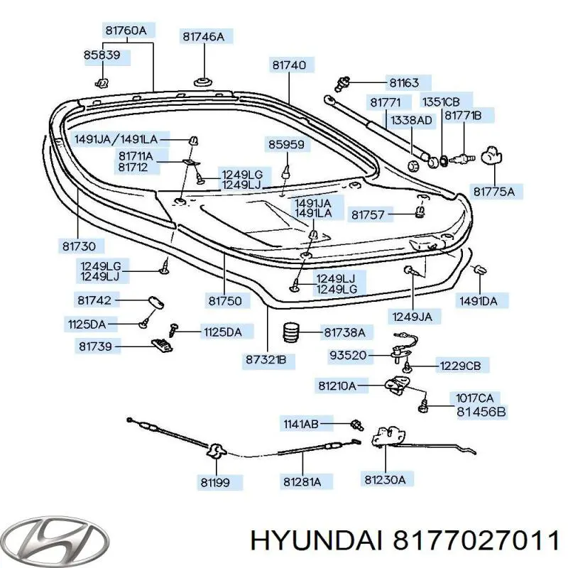 Купить 8177027010 Hyundai/Kia Амортизатор двери багажника