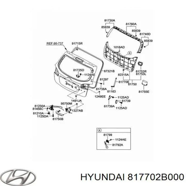 817702B000 Hyundai/Kia amortecedor de tampa de porta-malas (de 3ª/5ª porta traseira)