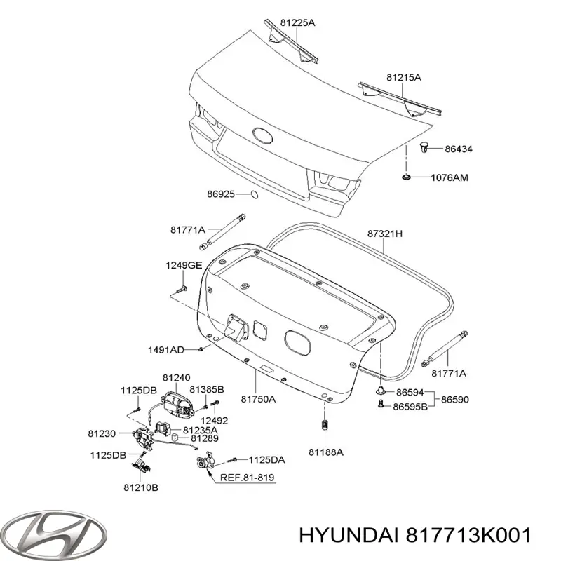 Амортизатор багажника 817713K001 Hyundai/Kia