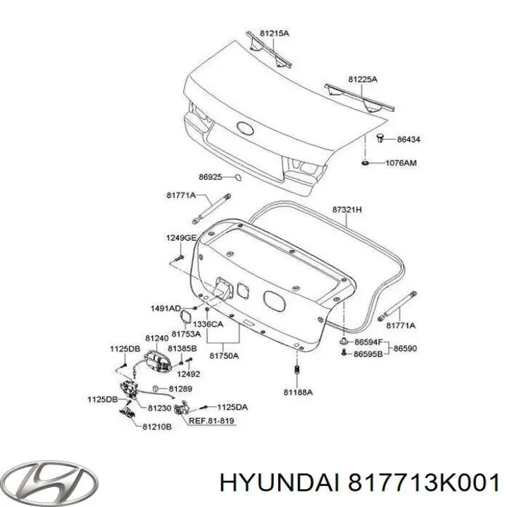 817713K001 Hyundai/Kia амортизатор багажника