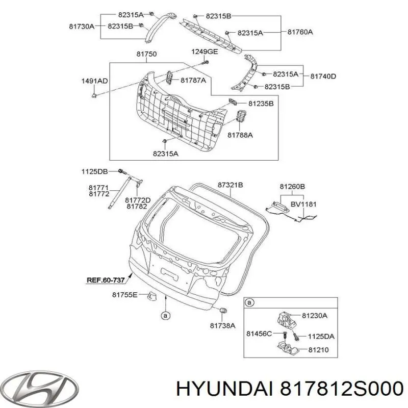 Купить 817812S000 Hyundai/Kia Амортизатор двери багажника