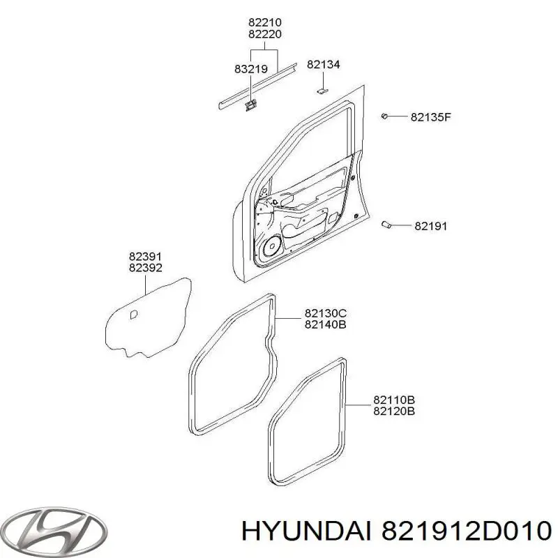 Купить 821912D010 Hyundai/Kia Буфер (отбойник) капота