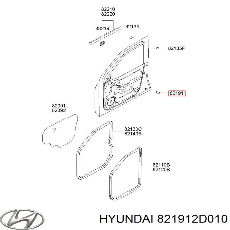 Буфер капота резиновый Hyundai/Kia 821912D010 цена, от 1.35 USD