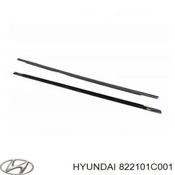 Уплотнитель стекла двери передней левой внешний (планка) на Hyundai Getz 