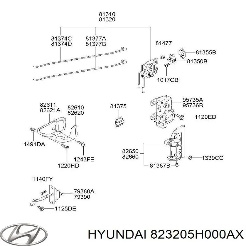 823205H000AX Hyundai/Kia Ручка двери передней внутренняя правая
