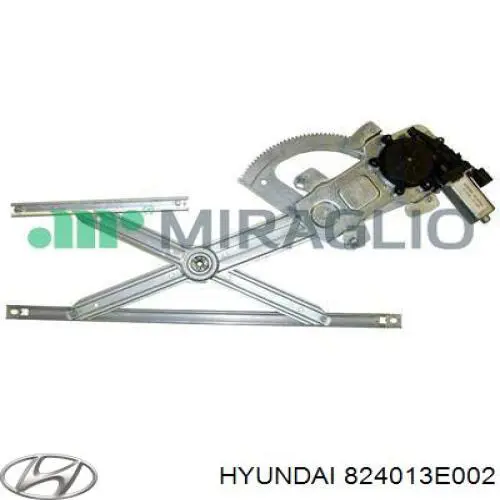 824013E002 Hyundai/Kia mecanismo de acionamento de vidro da porta dianteira esquerda