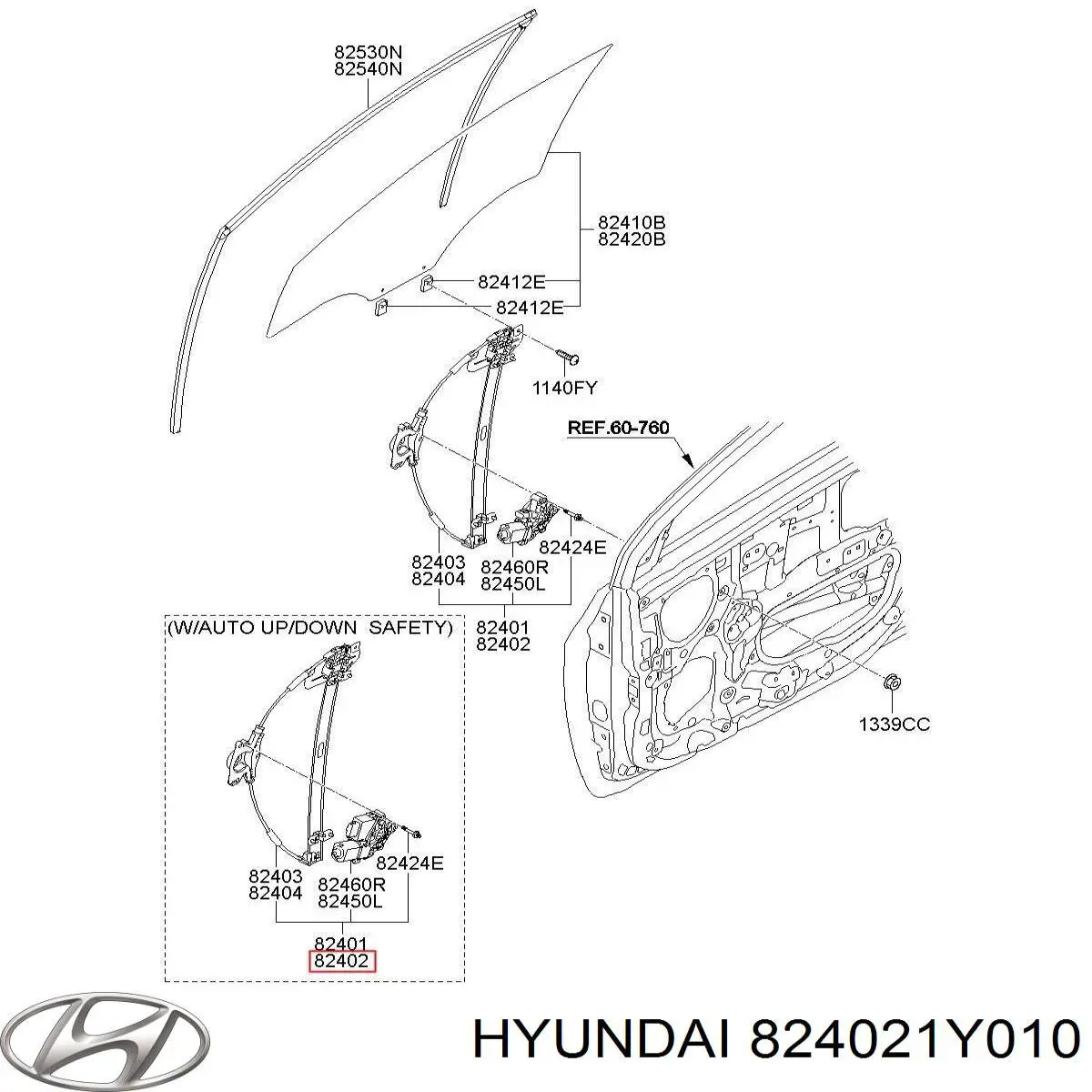 Стеклоподъемник передней правой двери Hyundai/Kia 824021Y010 цена, от 169.49 USD