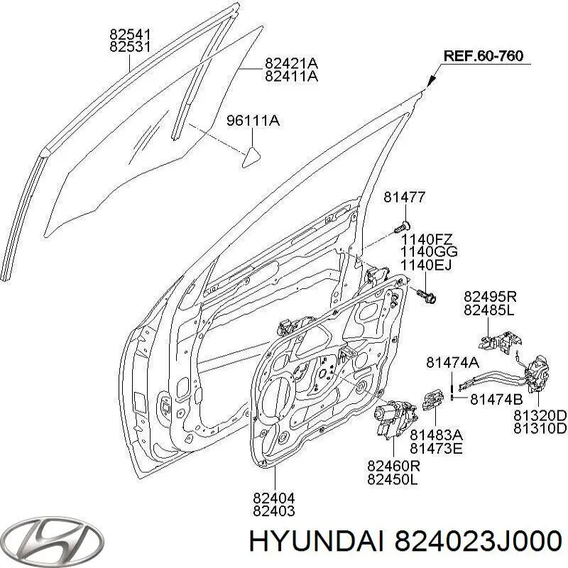Стеклоподъемник передней правой двери Hyundai/Kia 824023J000 цена, от 31.78 USD