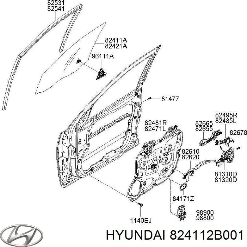 Стекло двери передней левой на Hyundai Santa Fe II 
