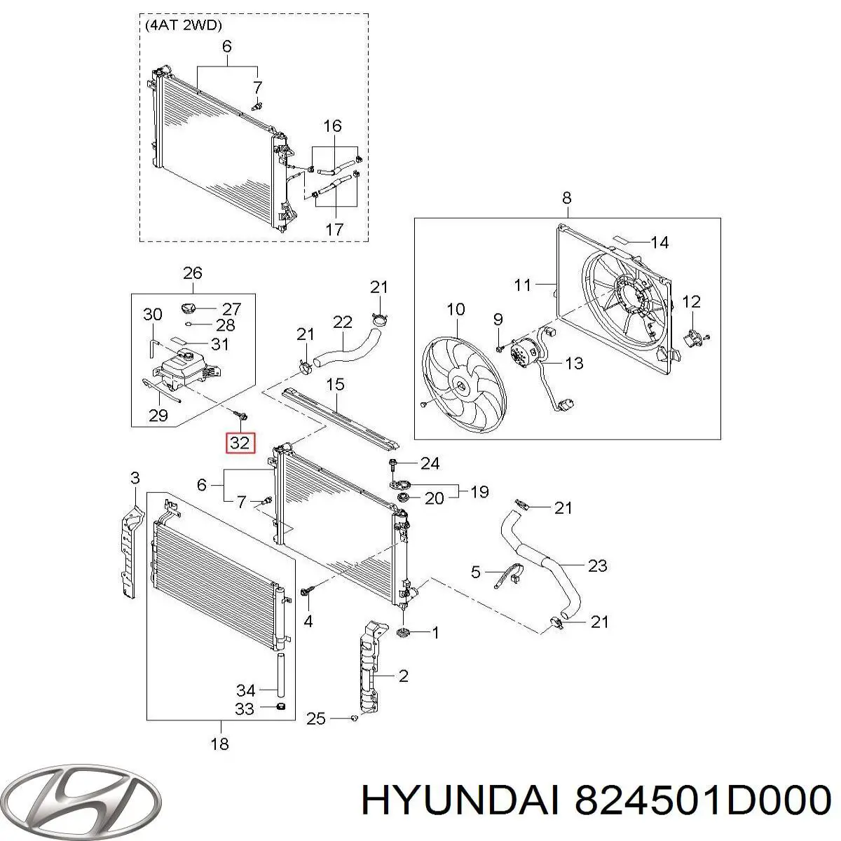 Купить 824501D000 Hyundai/Kia Мотор стеклоподъемника двери передней левой