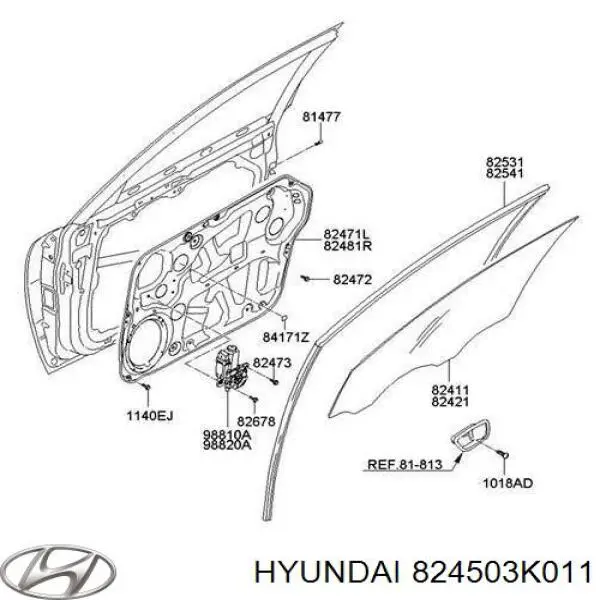 Мотор стеклоподъемника двери передней левой Hyundai/Kia 824503K011