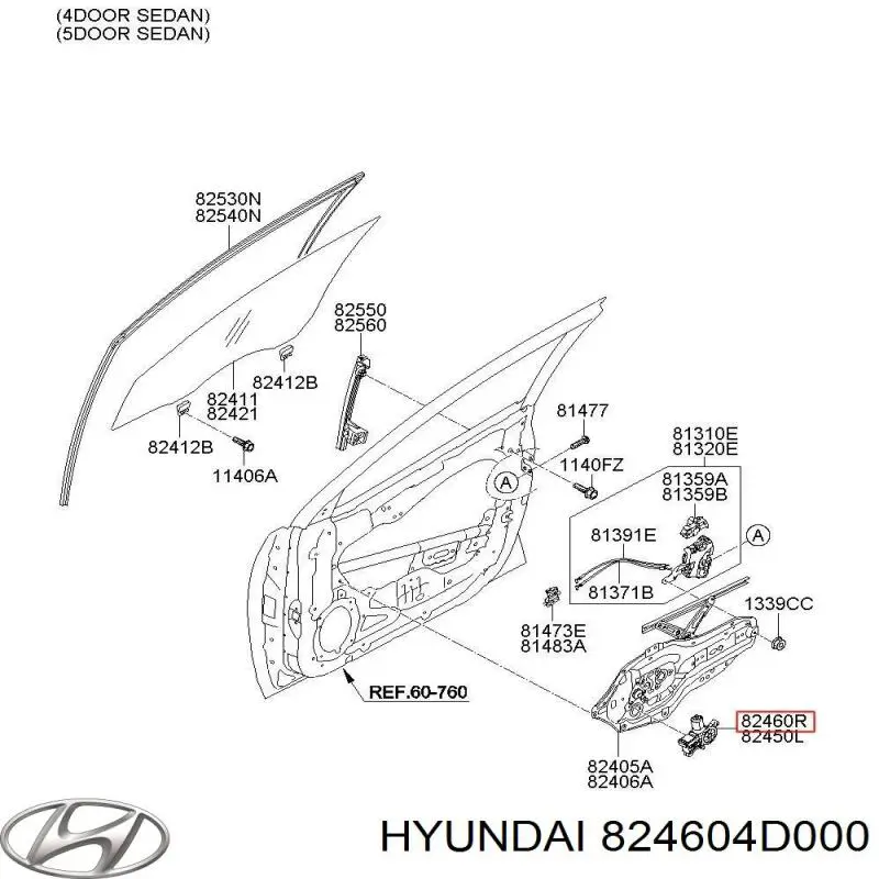 Мотор стеклоподъемника двери передней правой Hyundai/Kia 824604D000 цена, от 15.20 USD