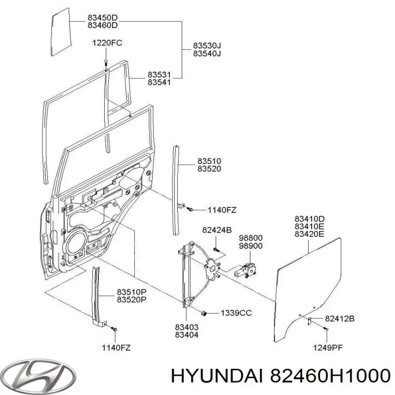 Мотор стеклоподъемника двери передней правой Hyundai/Kia 82460H1000 цена, от 22.60 USD