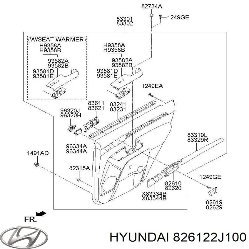  Hyundai/Kia 826122J100 цена, от 37.62 USD