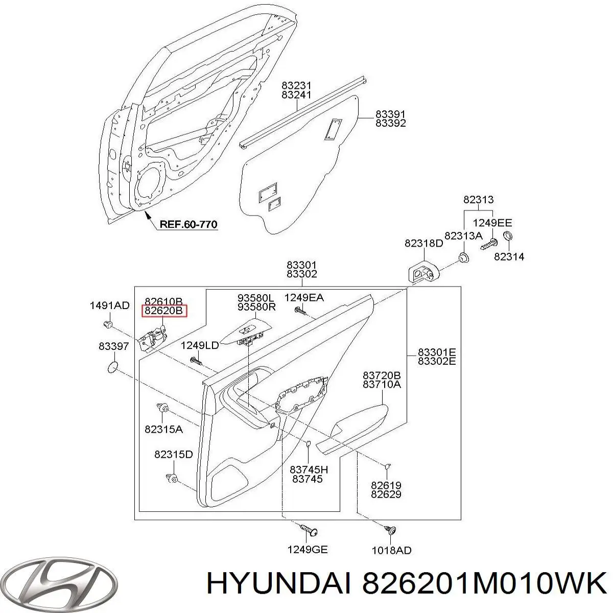  826201M010WK Hyundai/Kia